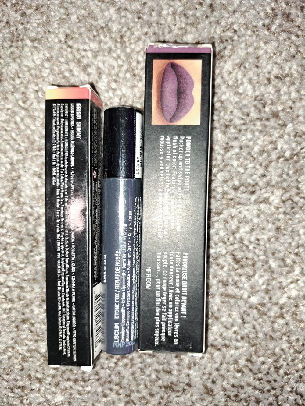 NYX Powder Puff Lippie & Glitter Goals Lipstick Set -Purple, Orange, Silver, NEW